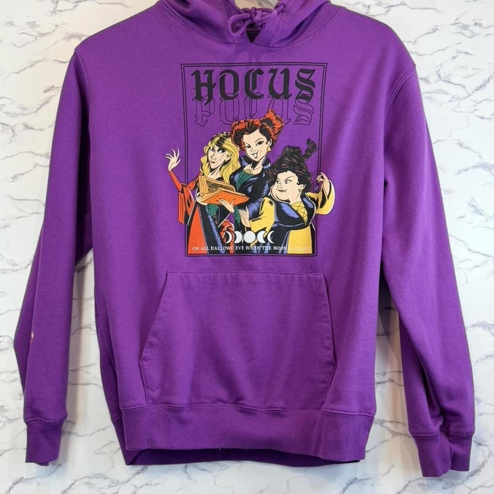 Disney Hocus Pocus Hoodie Women Large Purple Sanderson Sisters Sweatshirt
